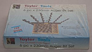 Auger bit set in box